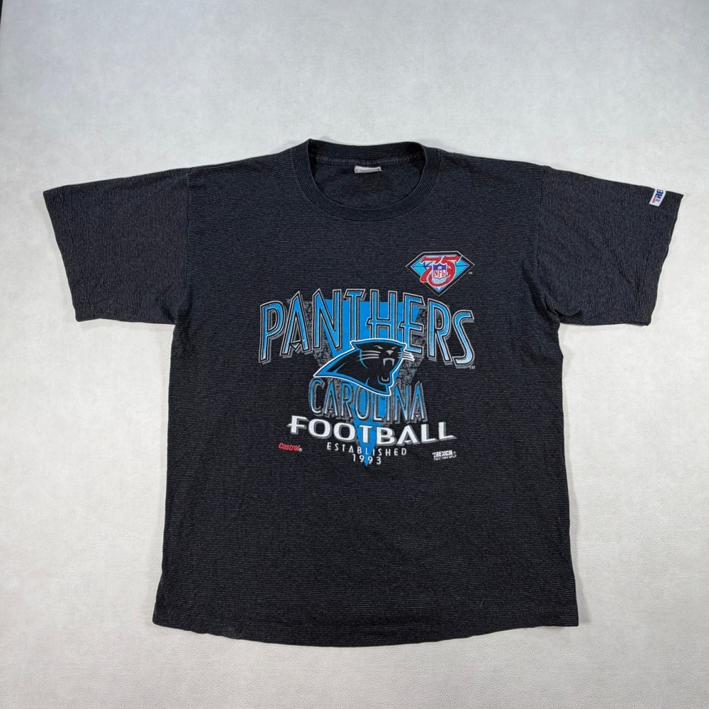 Vintage 94' Carolina Panthers NFL 75th Trench Ultra T-Shirt XL Single Stitch USA